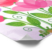 ピンクの花のポスター ポスター (角)