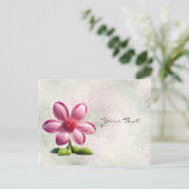 ピンクの花のポストカード ポストカード (スタンド正面)