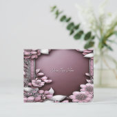 ピンクの花のポストカード ポストカード (スタンド正面)