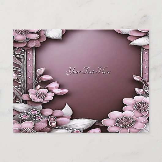 ピンクの花のポストカード ポストカード (正面)