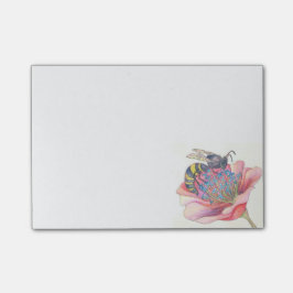 ピンクの花のポスト・イットの蜂 ポストイット