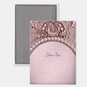 ピンクの花のマグネット マグネット (正面/裏面)