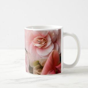 ピンクの花のマグ コーヒーマグカップ