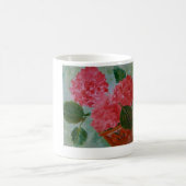 ピンクの花のマグ コーヒーマグカップ (中央)