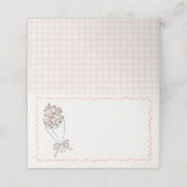 ピンクの花のマーケット フレッシュ フラワーの折り畳まれたプレース カード (外部開封)