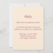 ピンクの花のメイソンジャー ブライドスマイド カード (裏面)