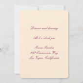 ピンクの花のメイソンジャー 受付カード 招待状 (裏面)