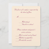 ピンクの花のメイソンジャー 受付カード 招待状 (裏面)