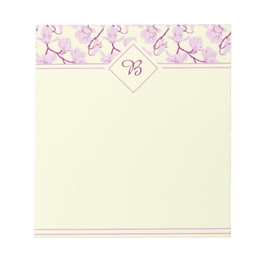 ピンクの花のメモ帳 ノートパッド (正面)