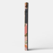 ピンクの花のモダンな名前入りデザイン Case-Mate iPhoneケース (裏面 / 左)