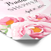 ピンクの花のモダンジオメトリーブライダルシャワーウェルカム ポスター (角)