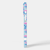 ピンクの花のモノグラム入りフラミンゴ Case-Mate iPhoneケース (裏面 / 左)