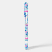 ピンクの花のモノグラム入りフラミンゴ Case-Mate iPhoneケース (裏面 / 左)