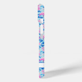 ピンクの花のモノグラム入りフラミンゴ Case-Mate iPhoneケース (裏面 / 左)
