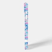 ピンクの花のモノグラム入りフラミンゴ Case-Mate iPhoneケース (裏面 / 左)