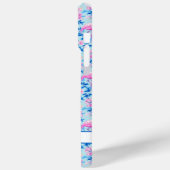 ピンクの花のモノグラム入りフラミンゴ Case-Mate iPhoneケース (裏面 / 左)
