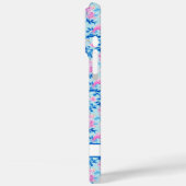 ピンクの花のモノグラム入りフラミンゴ Case-Mate iPhoneケース (裏面 / 左)