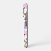 ピンクの花のモノグラム柄iPhoneケース iPhone 16ケース (左側面)