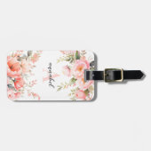 ピンクの花のラゲッジタグ ラゲッジタグ (正面横)