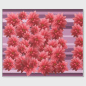 ピンクの花のラッピング紙 ラッピングペーパー (フラット)