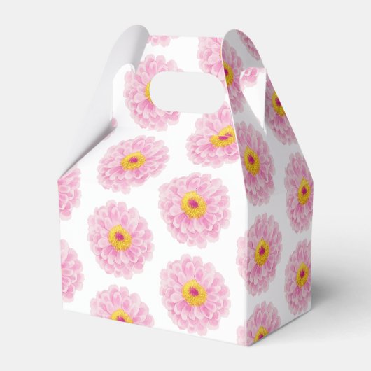 ピンクの花のリボン ブライダルシャワー フェイバーボックス (裏面サイド)