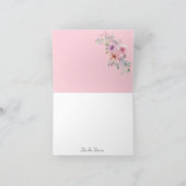 ピンクの花のリースの手紙Dのメッセージカード カード (内部)