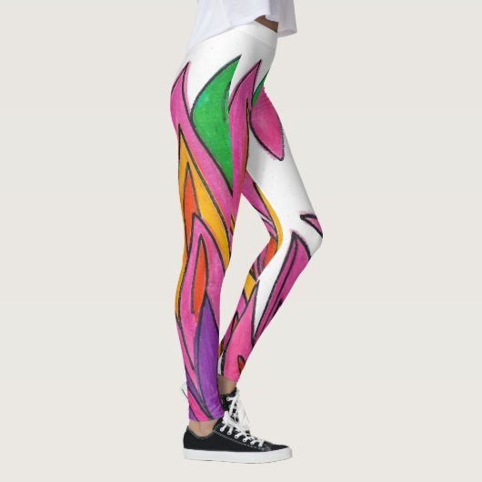 ピンクの花のレギンス レギンス (右)