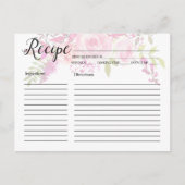 ピンクの花のレシピカード ポストカード (正面)