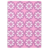 ピンクの花のレトロタイル柄 クリップボード (裏面)
