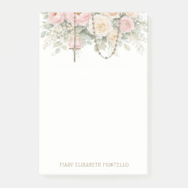 ピンクの花のロザリオ カトリック ポストイット