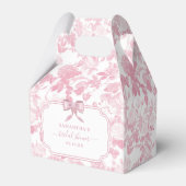ピンクの花のローズ チャイナ風 ブラidal Shower フェイバーボックス (裏面サイド)