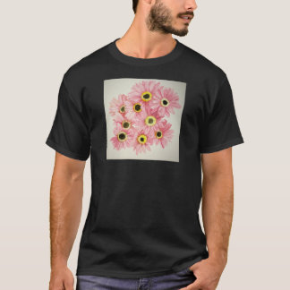 ピンクの花のワイシャツ Tシャツ