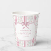 ピンクの花のワイルドフラワーのコケッティ 紙コップ (裏面)