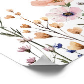 ピンクの花のワイルドフラワー フォトブース ポスター - ダスティ (角)