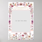 ピンクの花のワイルドフラワー フォトブース ポスター - ダスティ (正面)