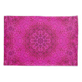 ピンクの花のヴィンテージのフラクタルの万華鏡のように千変万化するパターン 枕カバー (裏面)