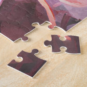 ピンクの花の中の美しい若い女の子ポートレート ジグソーパズル (側面)