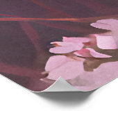 ピンクの花の中の美しい若い女の子ポートレート ポスター (角)