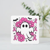 ピンクの花の乳がん啓発ゴースト 招待状 (スタンド正面)