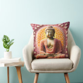 ピンクの花の仏めい想ズ クッション (椅子)