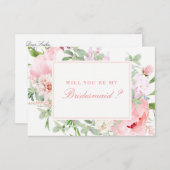 ピンクの花の仲人になってくれる？ 招待状 (正面/裏面)
