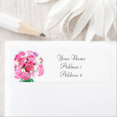 ピンクの花の住所 シール (インサイチュ)