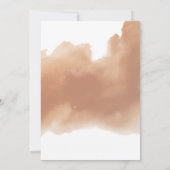 ピンクの花の優しい色合いと、テラコッタの水彩画のようなウェディング 招待状 (裏面)