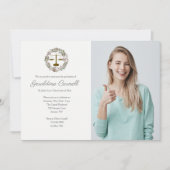 ピンクの花の写真のリース 招待状 (正面)