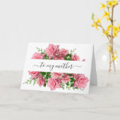 ピンクの花の写真テンプレート 母の日 カード (黄色い花)