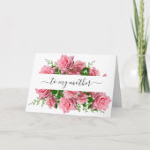 ピンクの花の写真テンプレート 母の日 カード (正面)