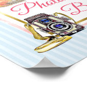 ピンクの花の写真ブース結婚式看板ポスター ポスター (角)