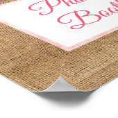 ピンクの花の写真ブース ウェディング サイン ポスター (角)