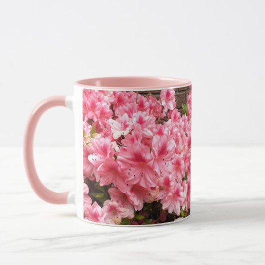 ピンクの花の写真マグ マグカップ (左)