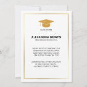 ピンクの花の写真卒業発表カード 案内状 (裏面)